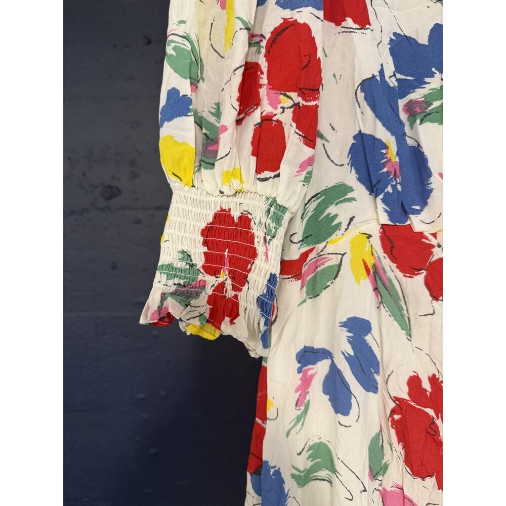 Rixo Dress Womens 4 Floral Multicolor Long Sleeve Maxi Ruffle Hem New Tag Rayon - Picture 6 of 12